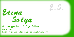 edina solya business card